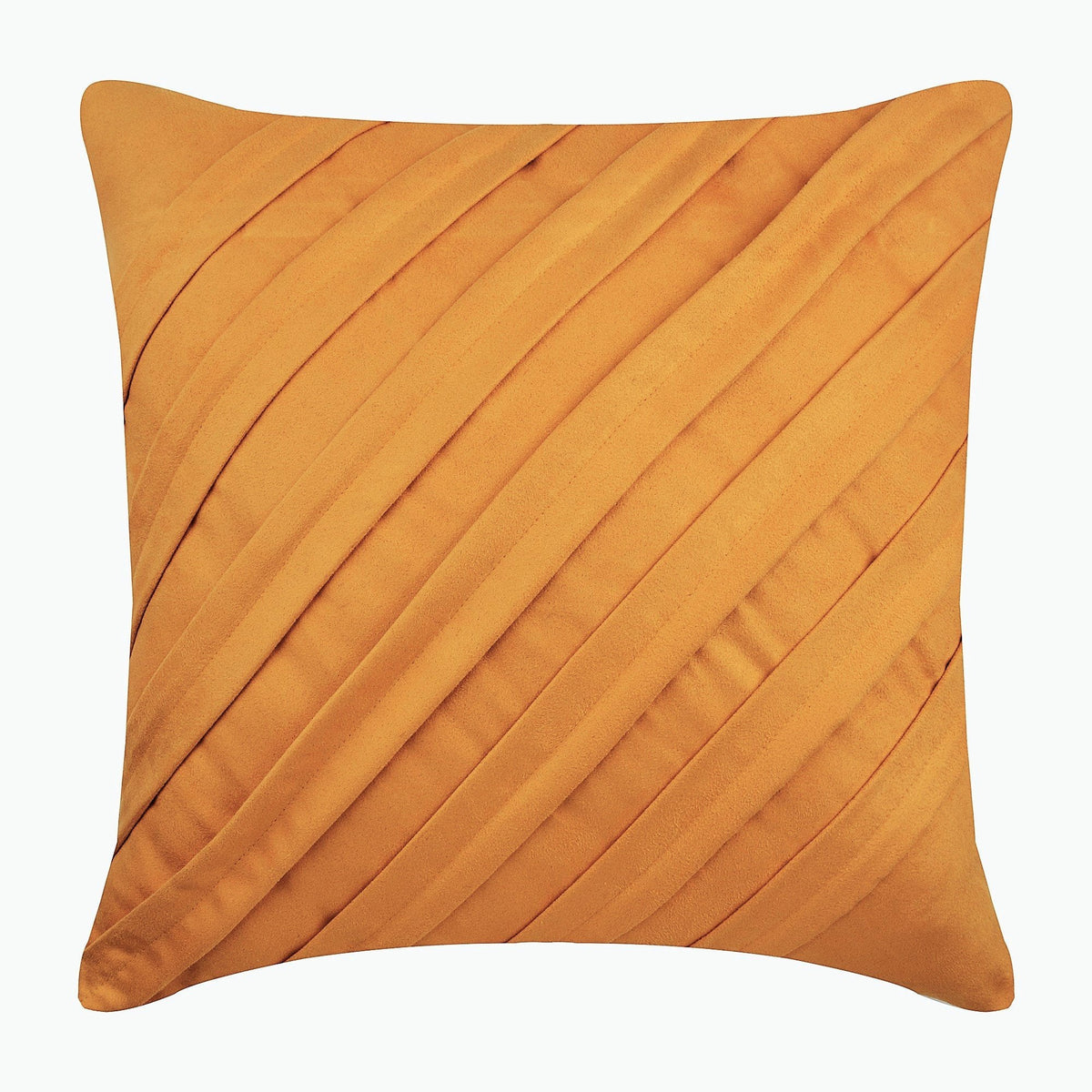 Contemporary Mustard Yellow - Mustard Faux Suede Decorative Euro Sham
