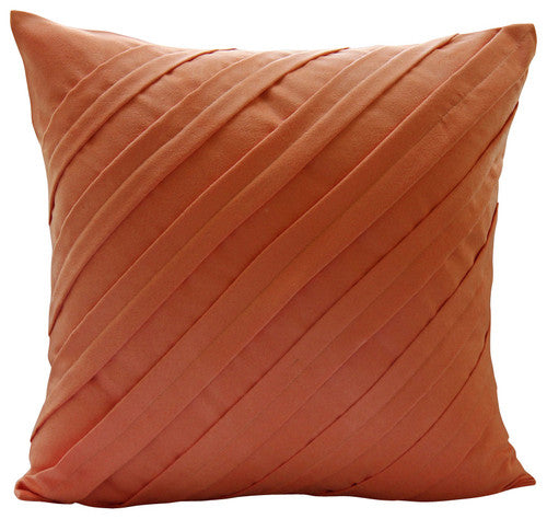 Contemporary Rust - Rust Faux Suede Throw Pillow Cover