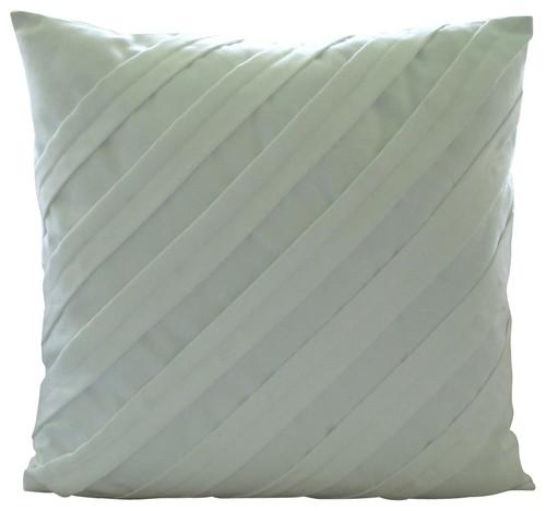 Contemporary White - White Faux Suede Throw Pillow Cover