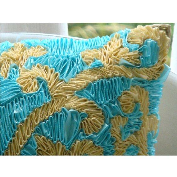 Creative Ribbons Embroidery Decorative Euro Sham
