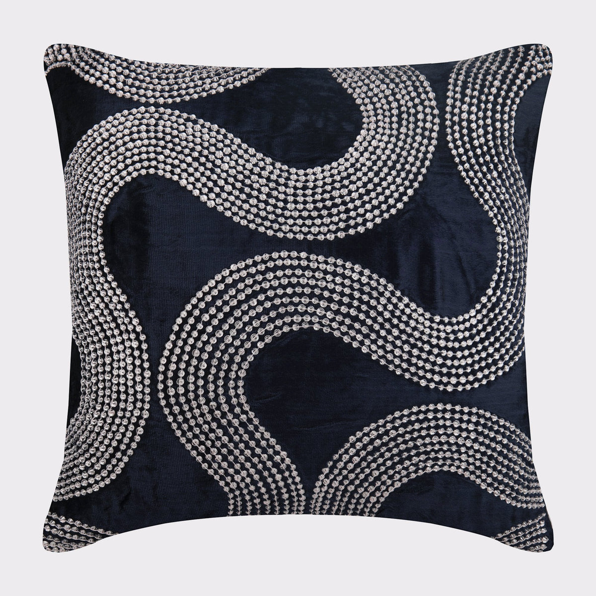 Crystal Gush - Navy Blue Velvet Decorative Euro Sham