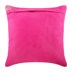Crystal Heart - Fuchsia Pink Suede Throw Pillow Cover