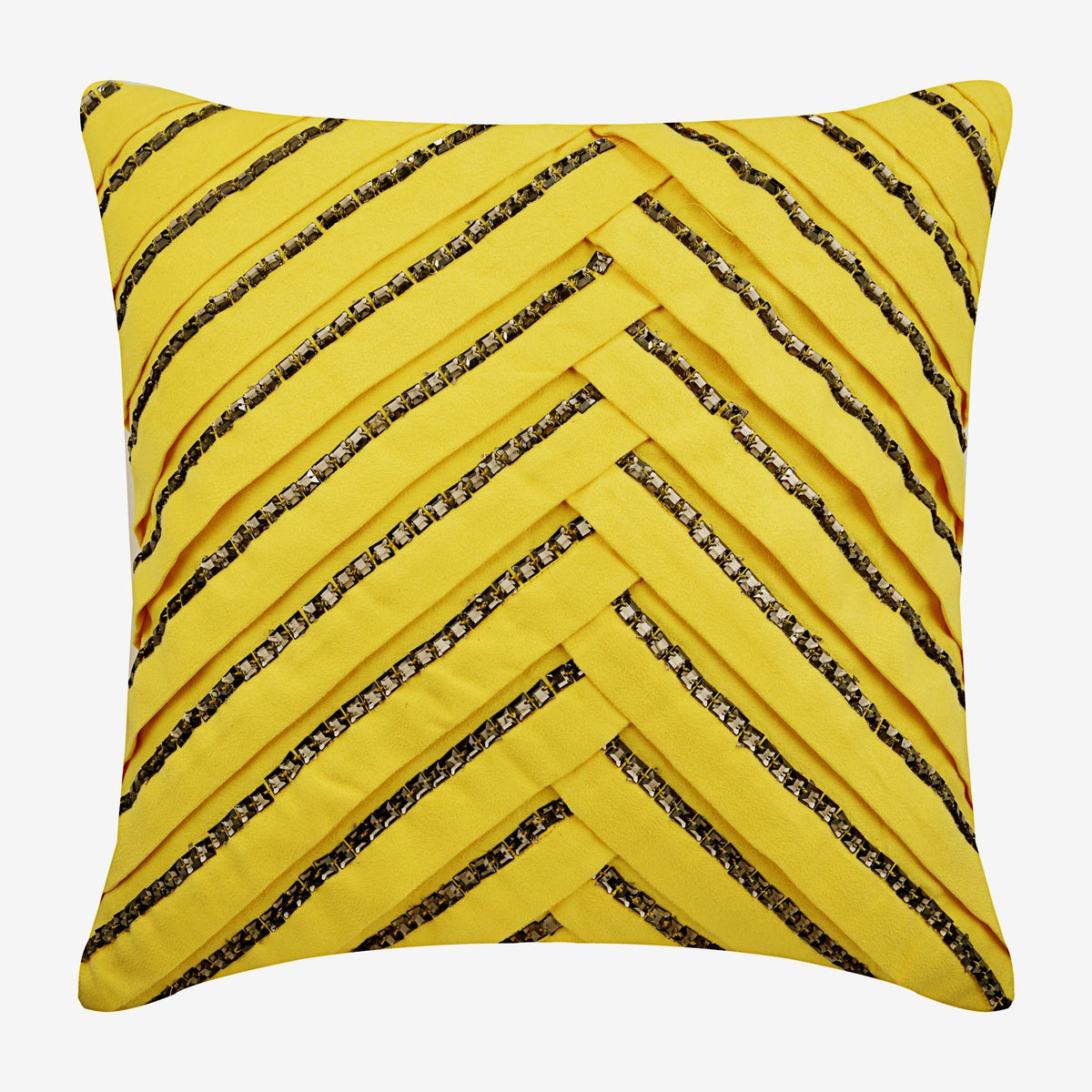 Crystal Light - Yellow Faux Suede Decorative Euro Sham