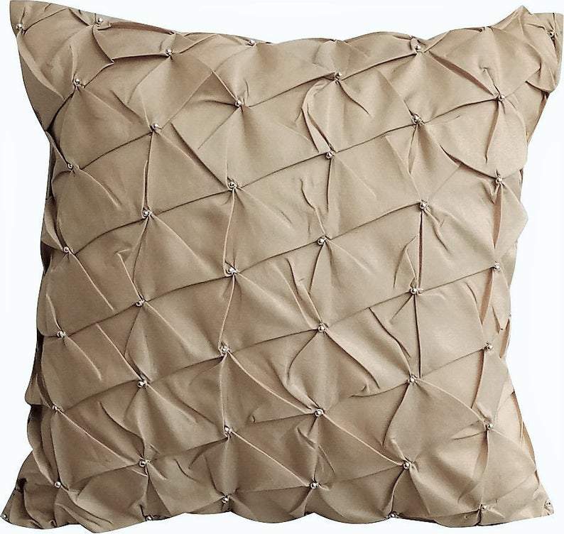 Earthy Texture - Green Taffeta Decorative Euro Sham