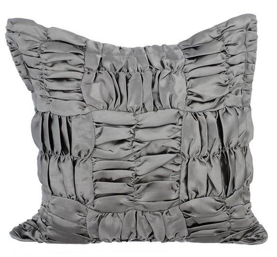 Dreamy Grey - Silver Satin Decorative Euro Sham