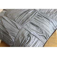 Dreamy Silver Gray - Gray Crushed Art Silk Throw Pillow Cover