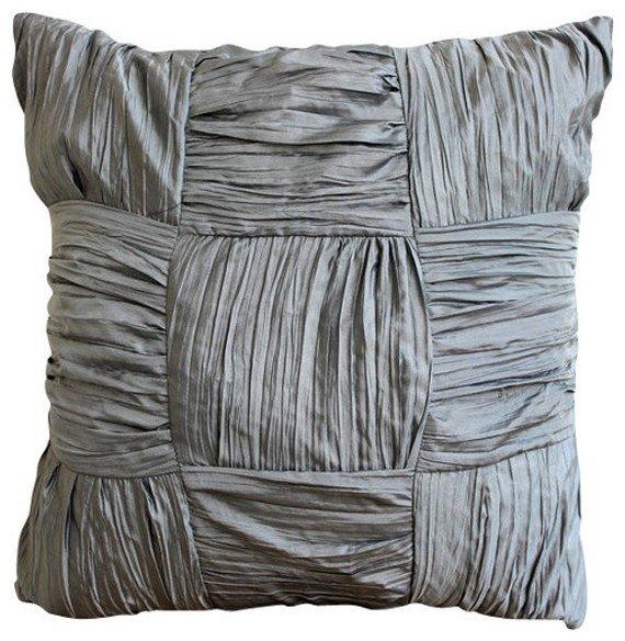 Dreamy Rust - Orange Silk Throw Pillow Cover