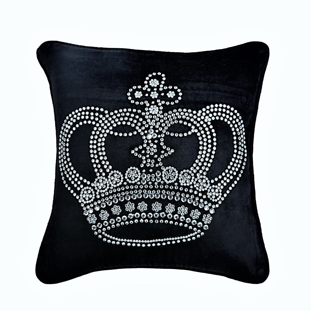 Emperors Crown - Black Velvet Decorative Euro Sham