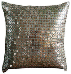 Metal Daze - Midnight Blue Art Silk Decorative Euro Sham