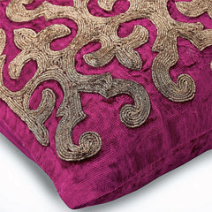 Flaming Fuchsia - Pink Velvet Decorative Euro Sham