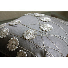 Floral Whispers Gray Decorative Euro Sham