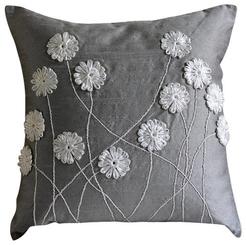 Floral Whispers Daisy Throw Pillow Cover