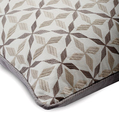 Florastic Lattice - Gray Jacquard Silk Decorative Euro Sham