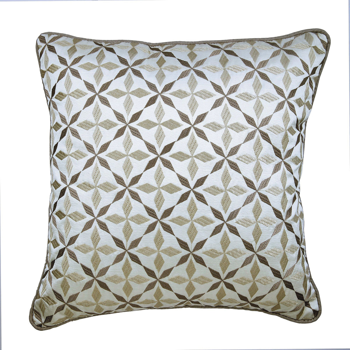 Florastic Lattice - Gray Jacquard Silk Decorative Euro Sham