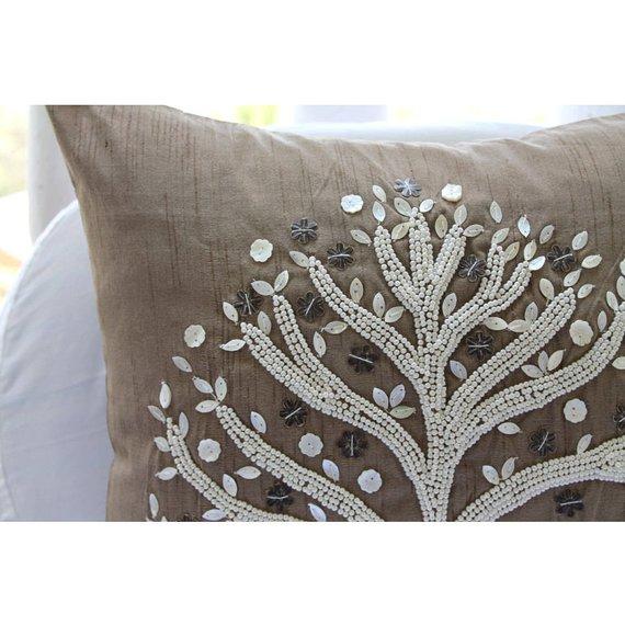 Fortune Tree Beaded Tree Decorative Euro Sham