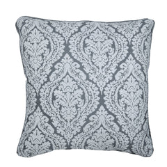 Frosted Damask - Gray Jacquard Silk Decorative Euro Sham