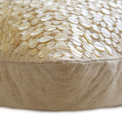 Glazed Pearls - Natural Beige Cotton Linen Decorative Euro Sham