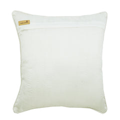 Glow Ivory Damask - Ivory Jacquard Silk Decorative Euro Sham