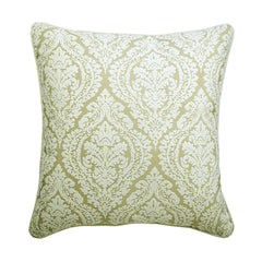 Glow Ivory Damask - Ivory Jacquard Silk Decorative Euro Sham