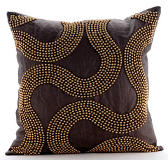 Gold Bead Trail Pillow Cover