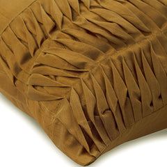 Gold Brown Pleats Pintucks Decorative Euro Sham