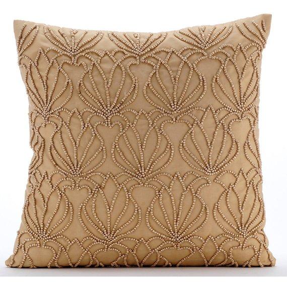 Gold Jardin - Gold Taffeta Decorative Euro Sham