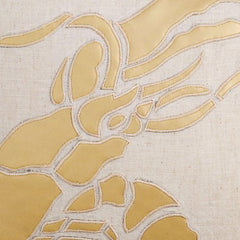 Gold Lobster - Natural Beige Cotton Linen Throw Pillow Cover