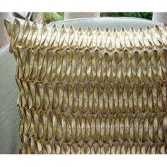 Gold Of The Gods - Metallic Gold Faux Leather Throw Pillow Cover