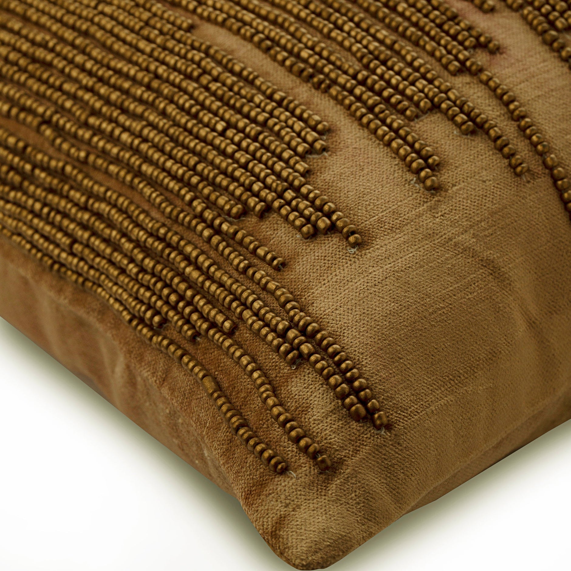 Federa Cuscino Con Perline 35x35 Cm – GFI LINEN CLUBS – Design Paisley Fatto A Mano – Rosso, Argento, Oro, Multicolore