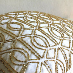 Gold Taj - Ivory Art Silk Throw Pillow Cover