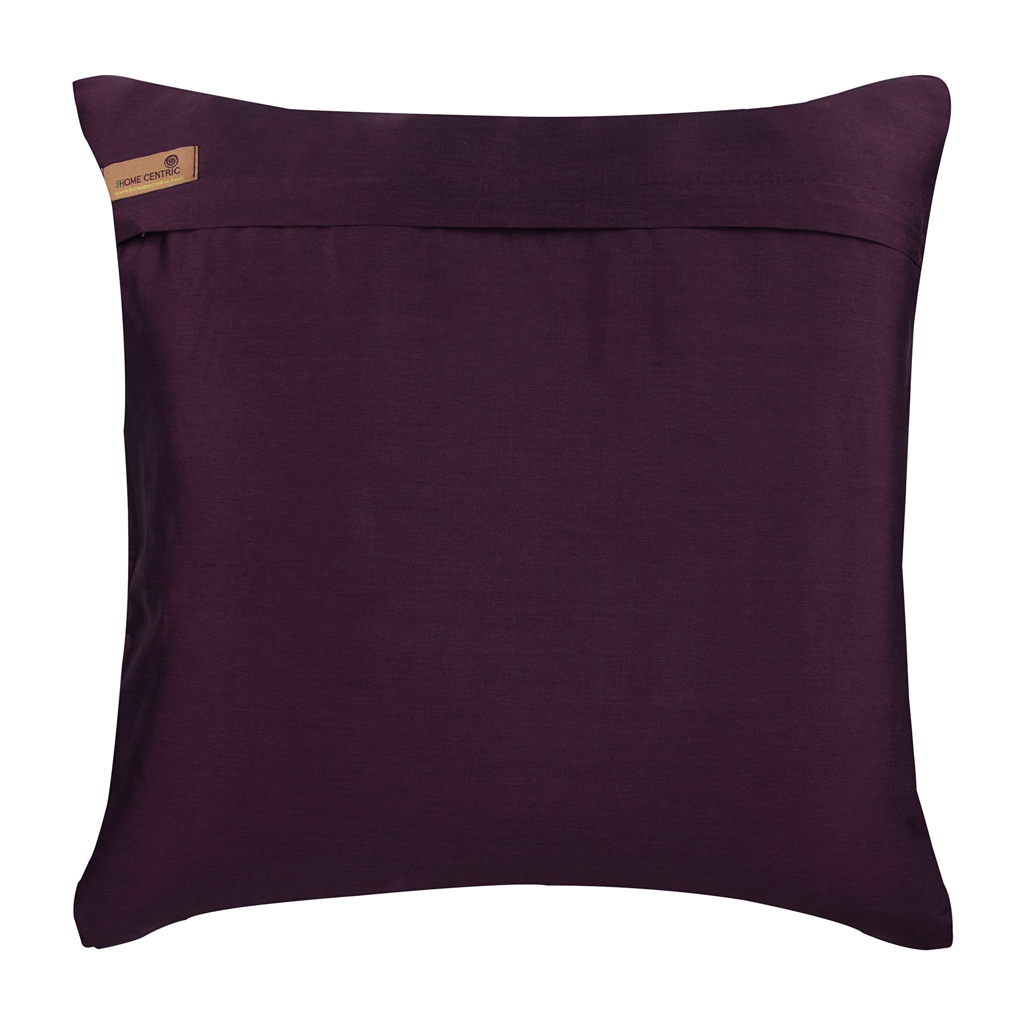 Gold Tulips - Plum Art Silk Throw Pillow Cover