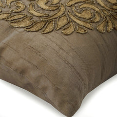 Gold Turkish Dream - Brown Silk Decorative Euro Sham