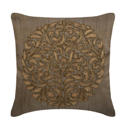 Turkish Dream - Gray Art Silk Decorative Euro Sham