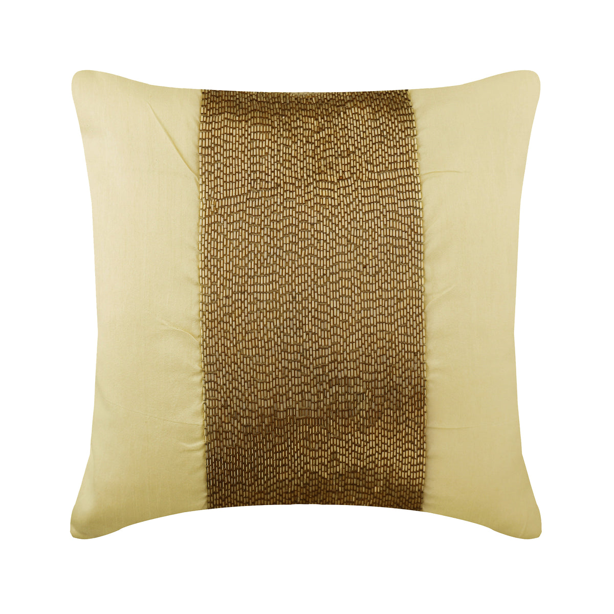 Gold Center - Gold Art Silk Throw Pillow Cover