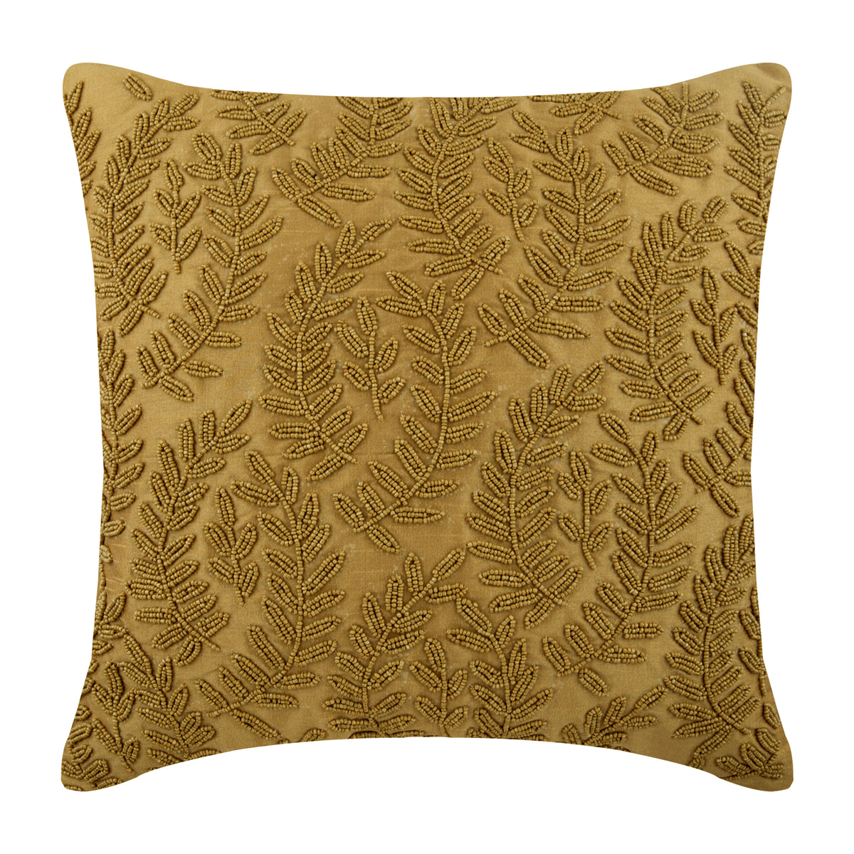 Golden Ivy Leaves Throw Pillow Cover