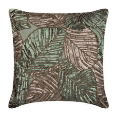 Green Camouflage - Olive Green Art Silk Decorative Euro Sham