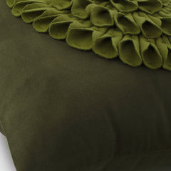 Green Dahlia - Green Suede Decorative Euro Sham