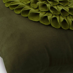 Green Dahlia - Green Suede Throw Pillow Cover