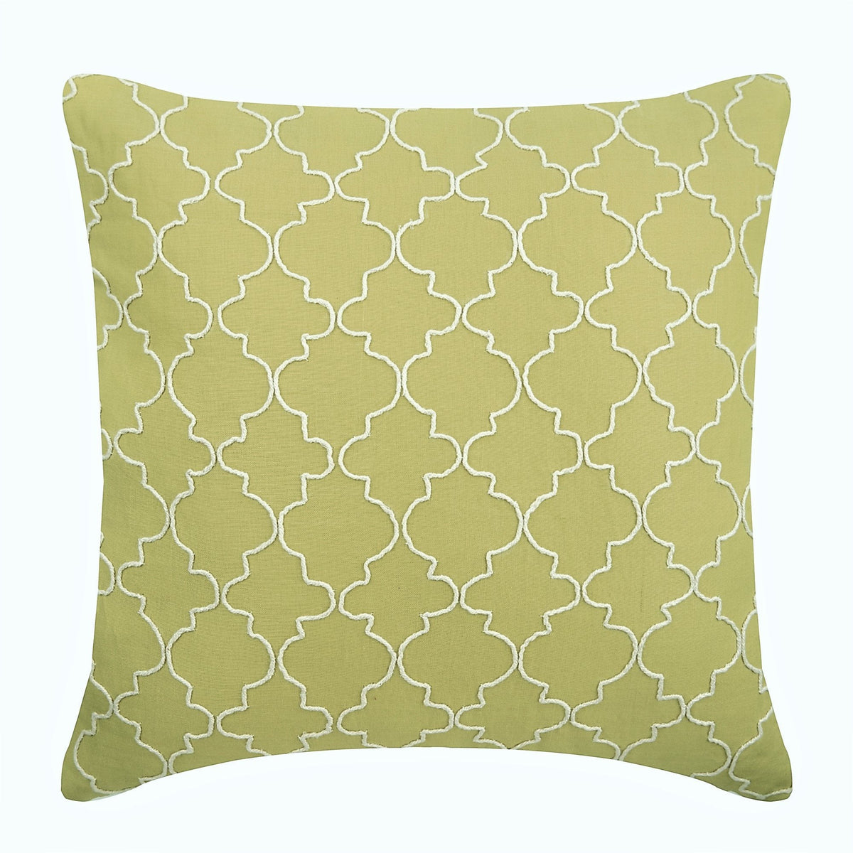Green Geometric - Green Cotton Linen Decorative Euro Sham