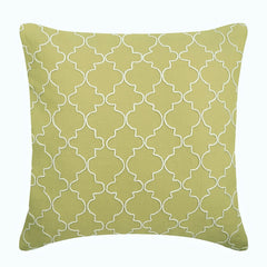 Green Geometric - Green Cotton Linen Decorative Euro Sham