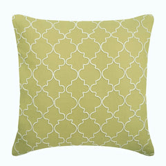 Green Geometric - Green Cotton Linen Decorative Euro Sham