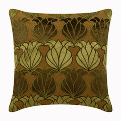 Green Lotus Silk Throw Pillow Cover
