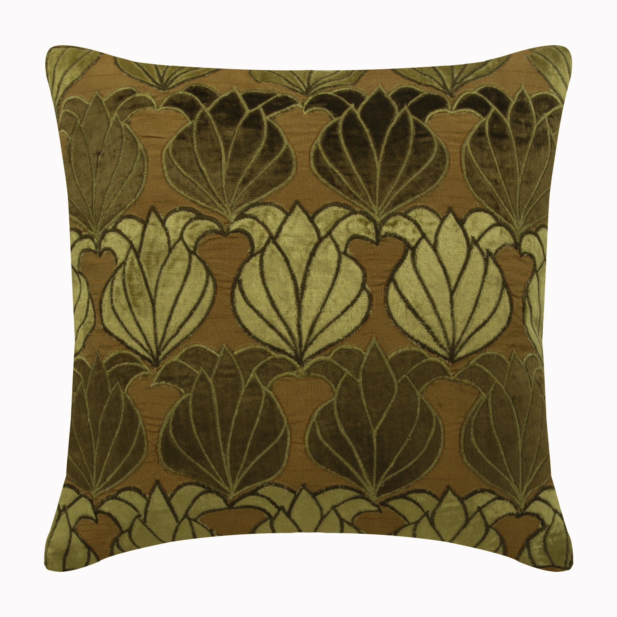 Green Lotus Silk Decorative Euro Sham