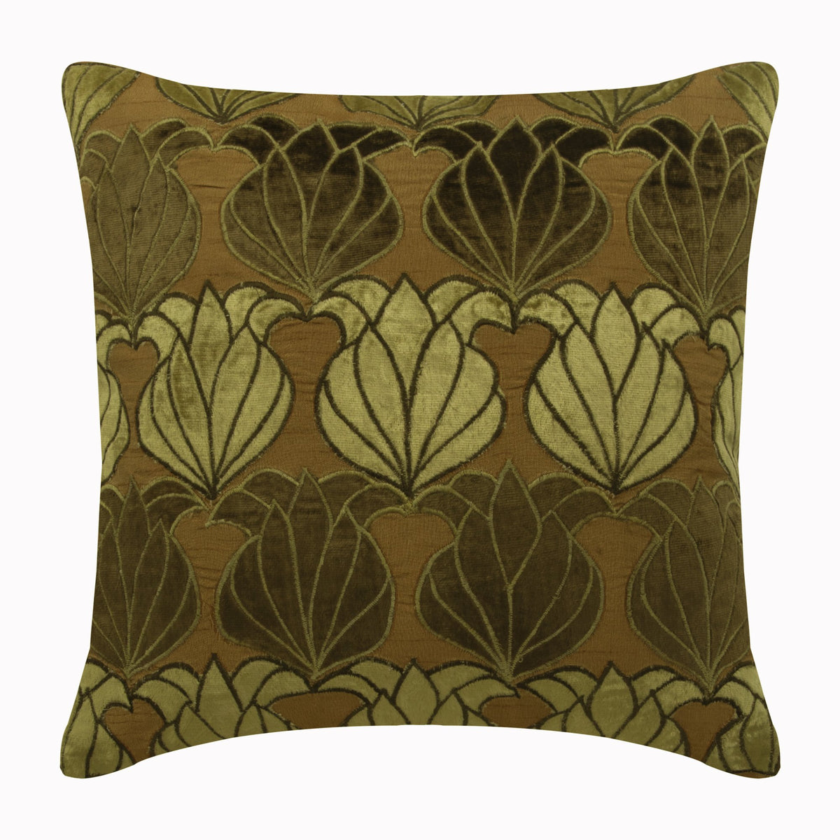 Green Lotus Silk Decorative Euro Sham