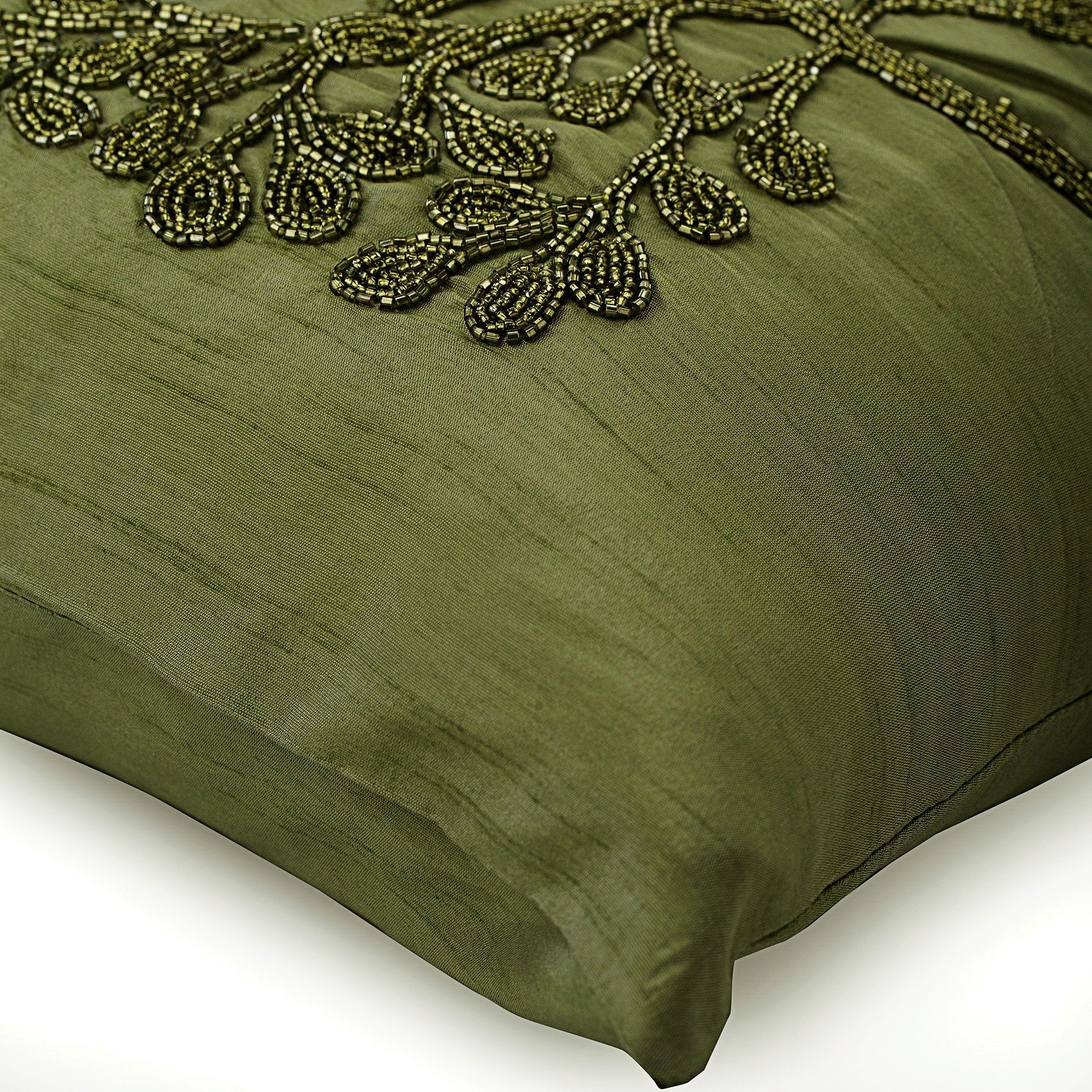 Green Tree Silk Decorative Euro Sham