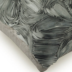 Grey Floral Robe Ribbon Decorative Euro Sham