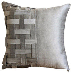 Grey Silver Bricks Euro Sham