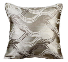 Cloud Illusions - Blue Jacquard Silk Throw Pillow Cover