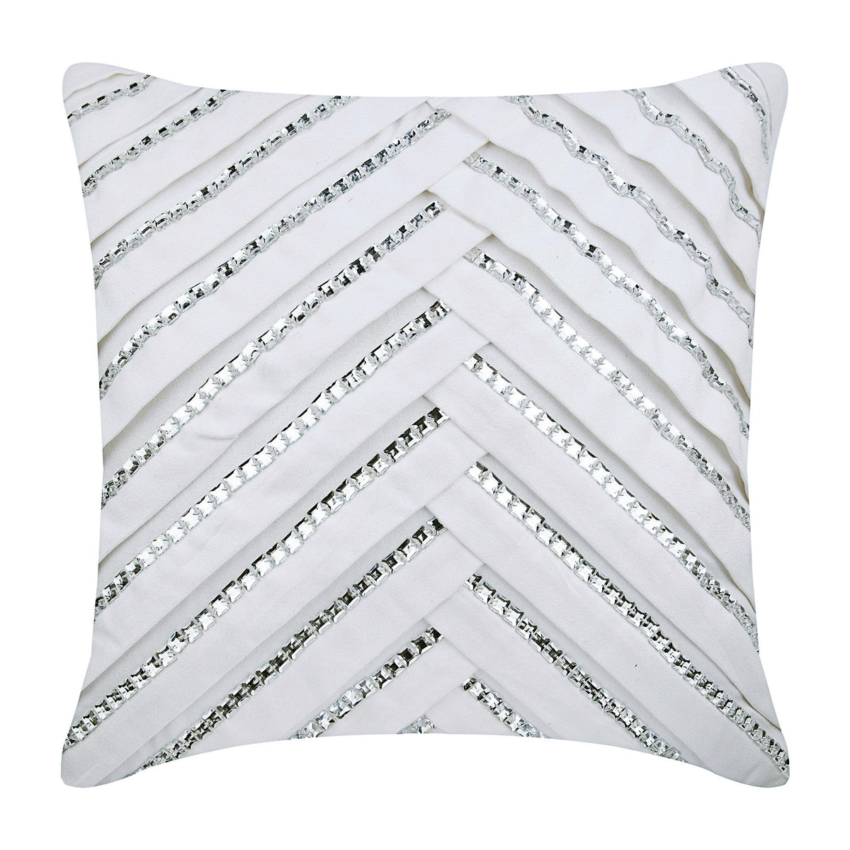 Ice Crystals - White Suede Decorative Euro Sham