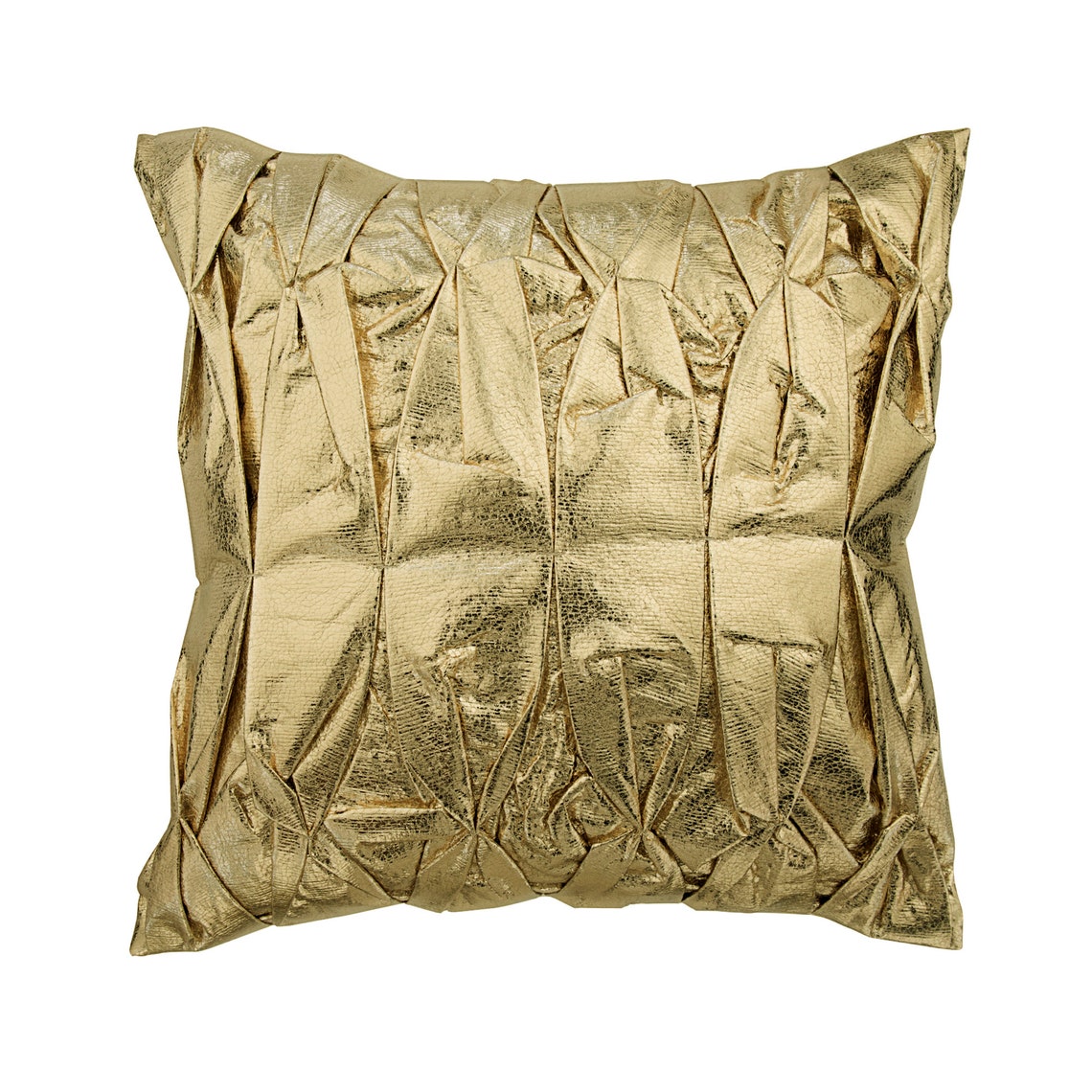 Stunning Gold - Gold Faux Leather Decorative Euro Sham